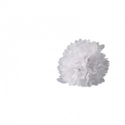 Boule crepon blanche - set de 3 pompons de diamètres 20cm, 30cm et 40cm