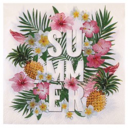 20 serviettes en papier tropical paradise