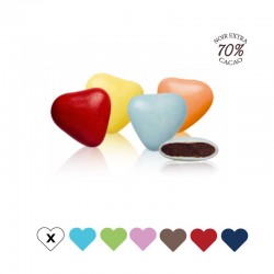 Dragées Pécou chocolat Mini-Coeurs 500gr / blanc vernis